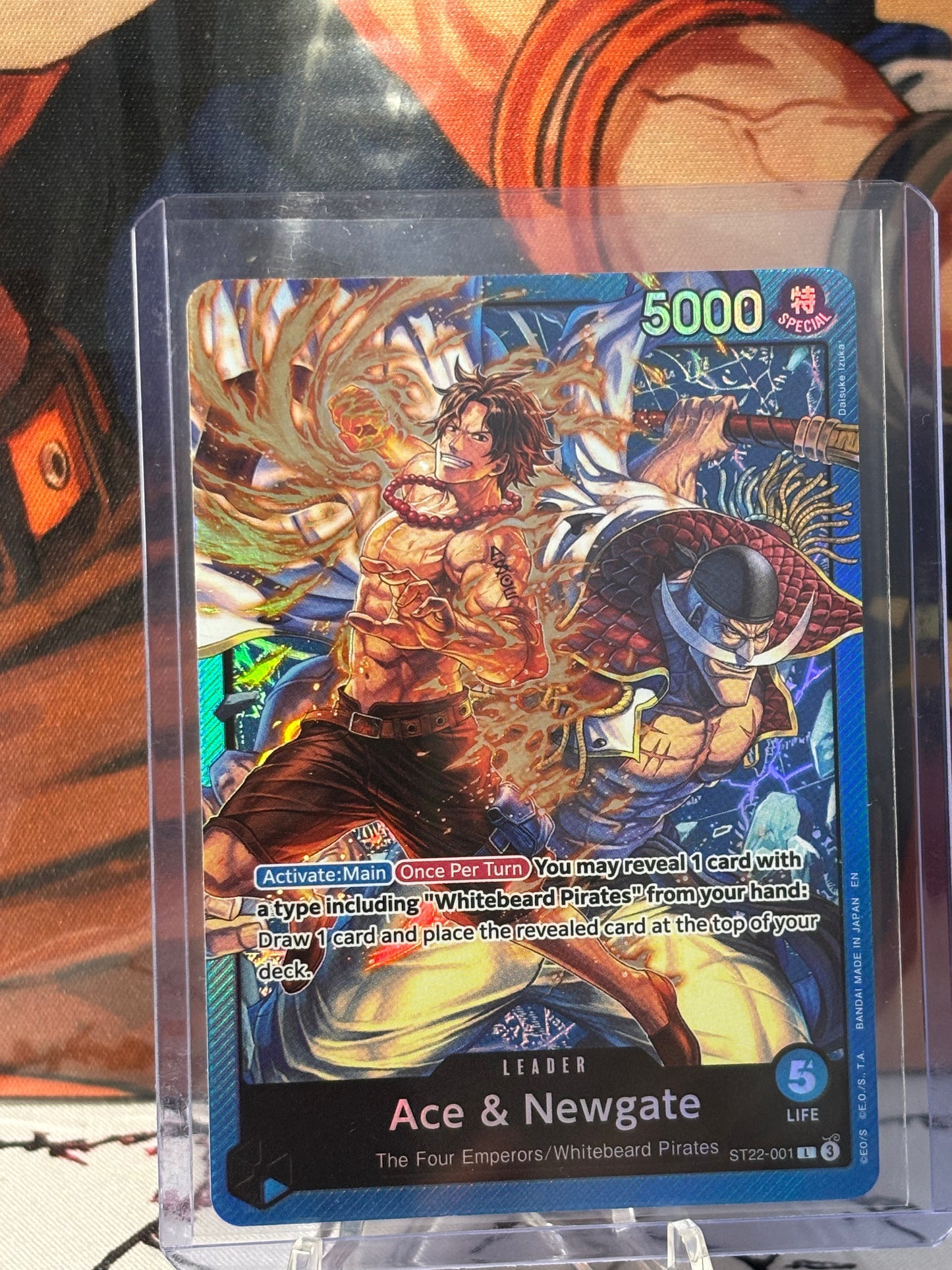 One Piece Ace&Newgate Leader Blue Near Mint ST22-001