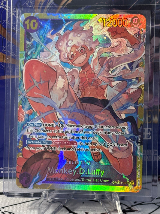One Piece Monkey.D.Luffy Secret Rare Purple Near Mint OP05-119