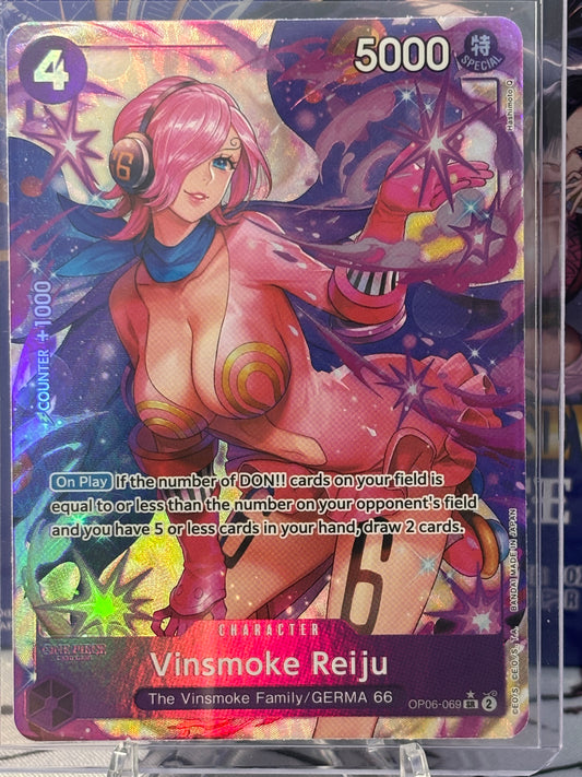 One Piece Vinsmoke Reiju Alternate Art Purple Near Mint OP06-069