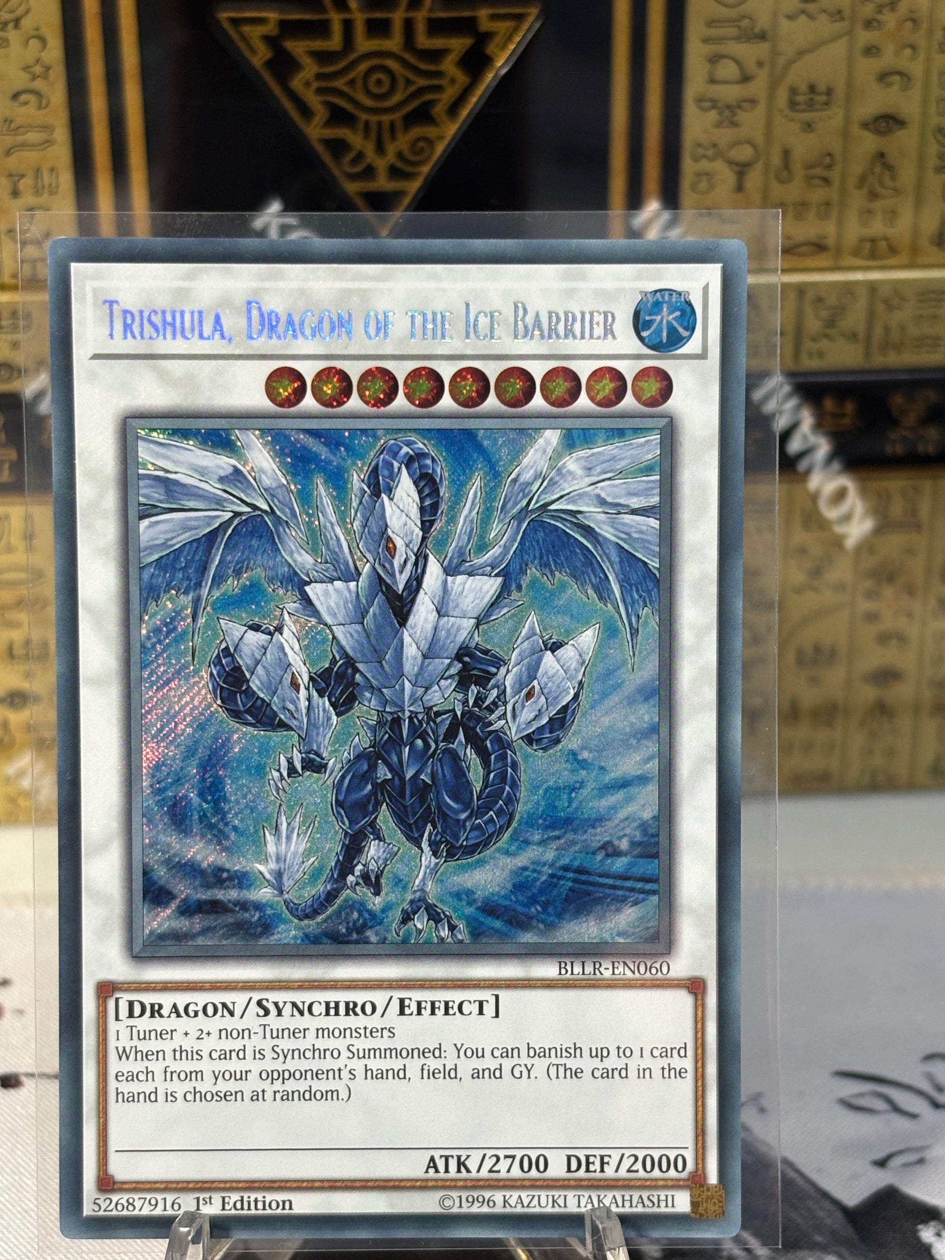 YUGIOH Trishula, Dragon of the Ice Barrier Secret Rare 1st Edition Nea CURATOR'S CARDS LTD YUGIOH Trishula, Dragon of the Ice Barrier Secret Rare 1st Edition Nea CURATOR'S CARDS LTD