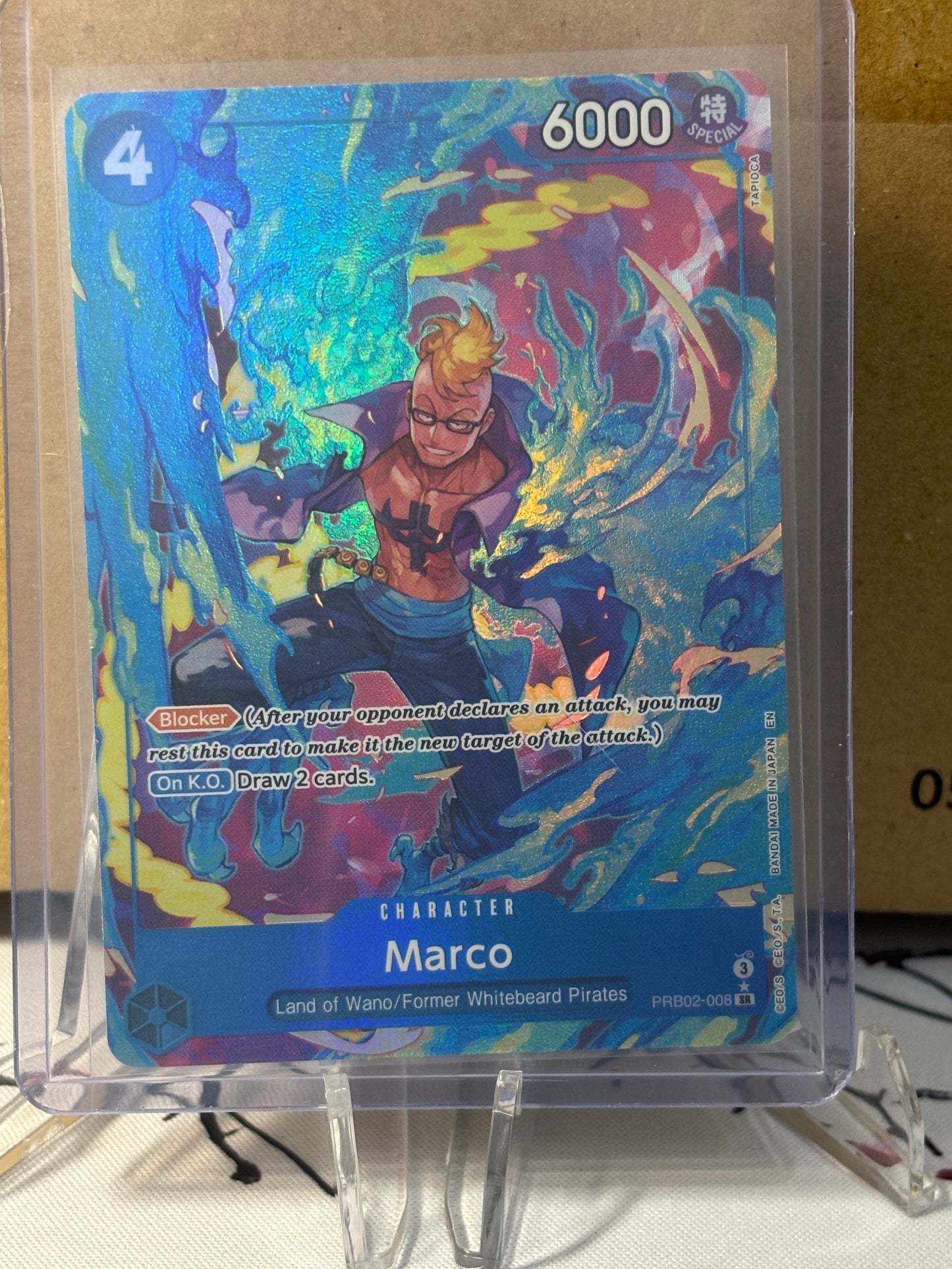 One Piece Marco Alternate Art Blue Near Mint PRB02-008