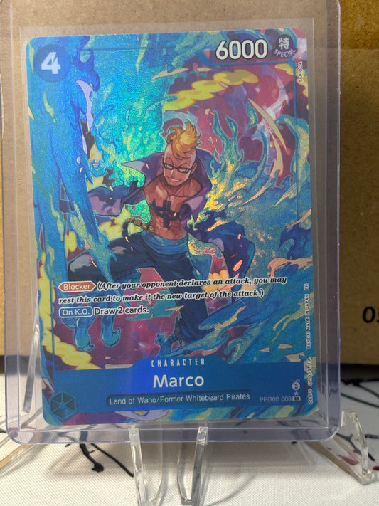 One Piece Marco Alternate Art Blue Near Mint PRB02-008