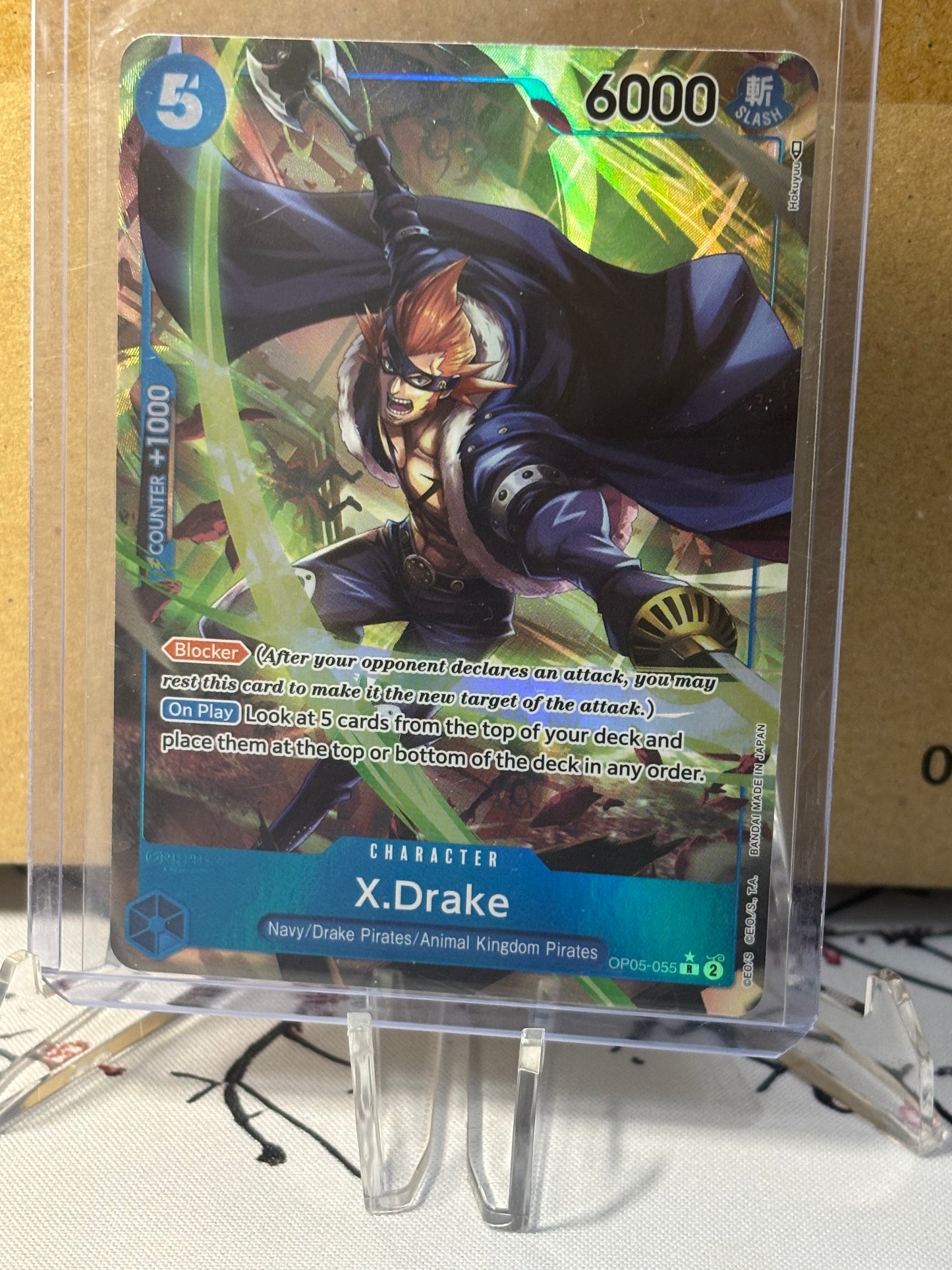 One Piece X.Drake Alternate Art Blue Near Mint OP05-055
