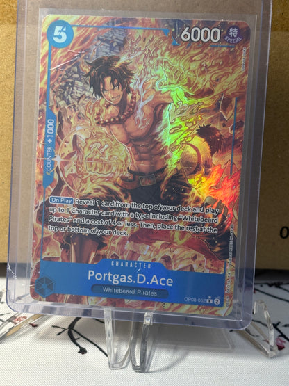 One Piece Portgas.D.Ace Alternate Art Blue Near Mint OP08-052