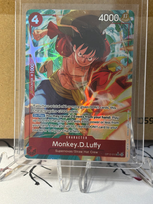 One Piece Monkey.D.Luffy Secret Rare Red Near Mint OP12-015