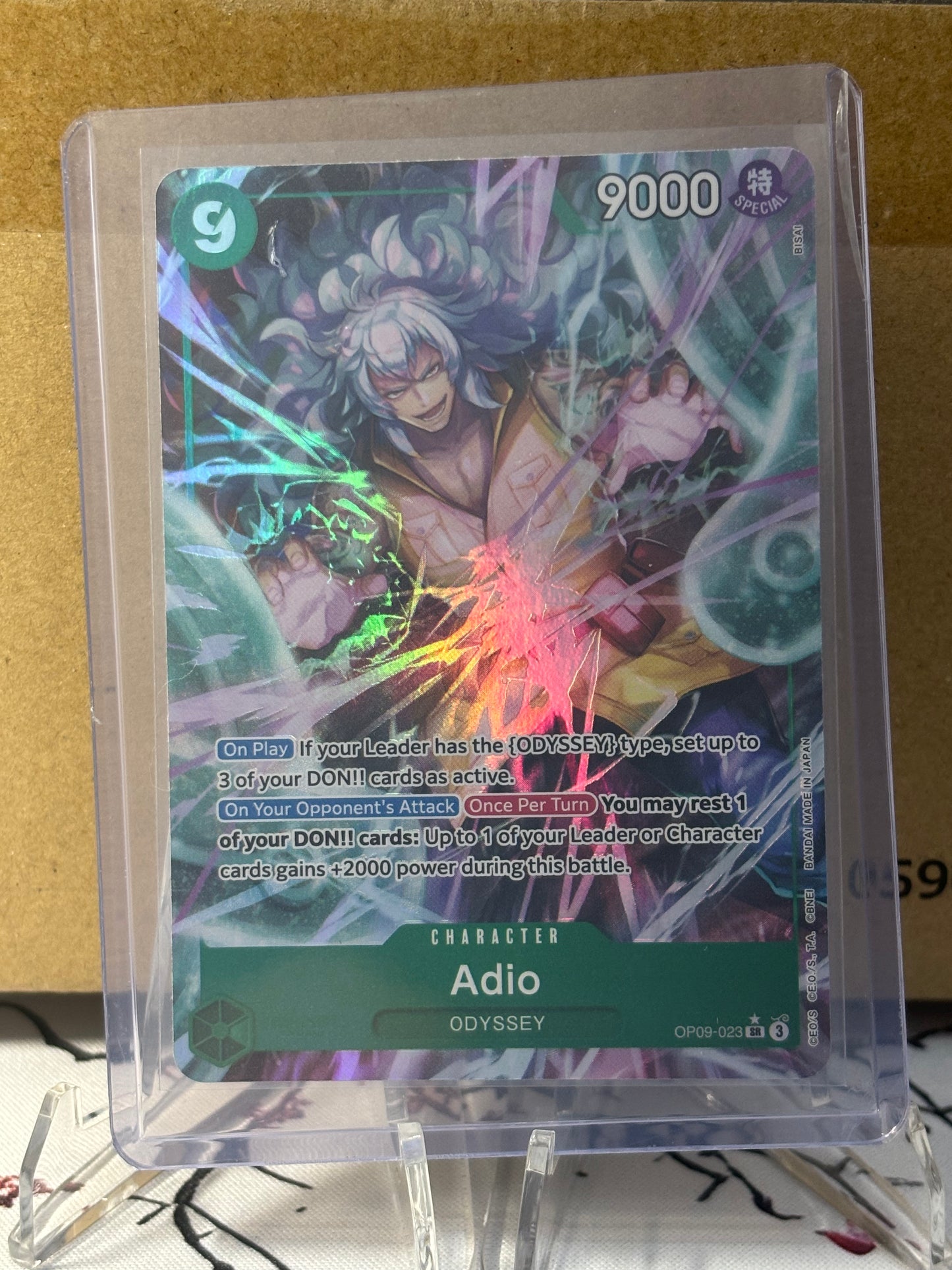 One Piece Adio Alternate Art Green Near Mint OP09-023