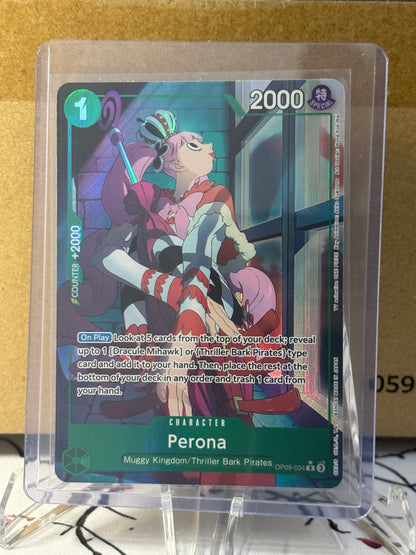 One Piece Perona Alternate Art Green Near Mint OP09-034