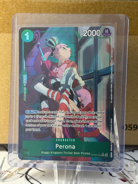 One Piece Perona Alternate Art Green Near Mint OP09-034