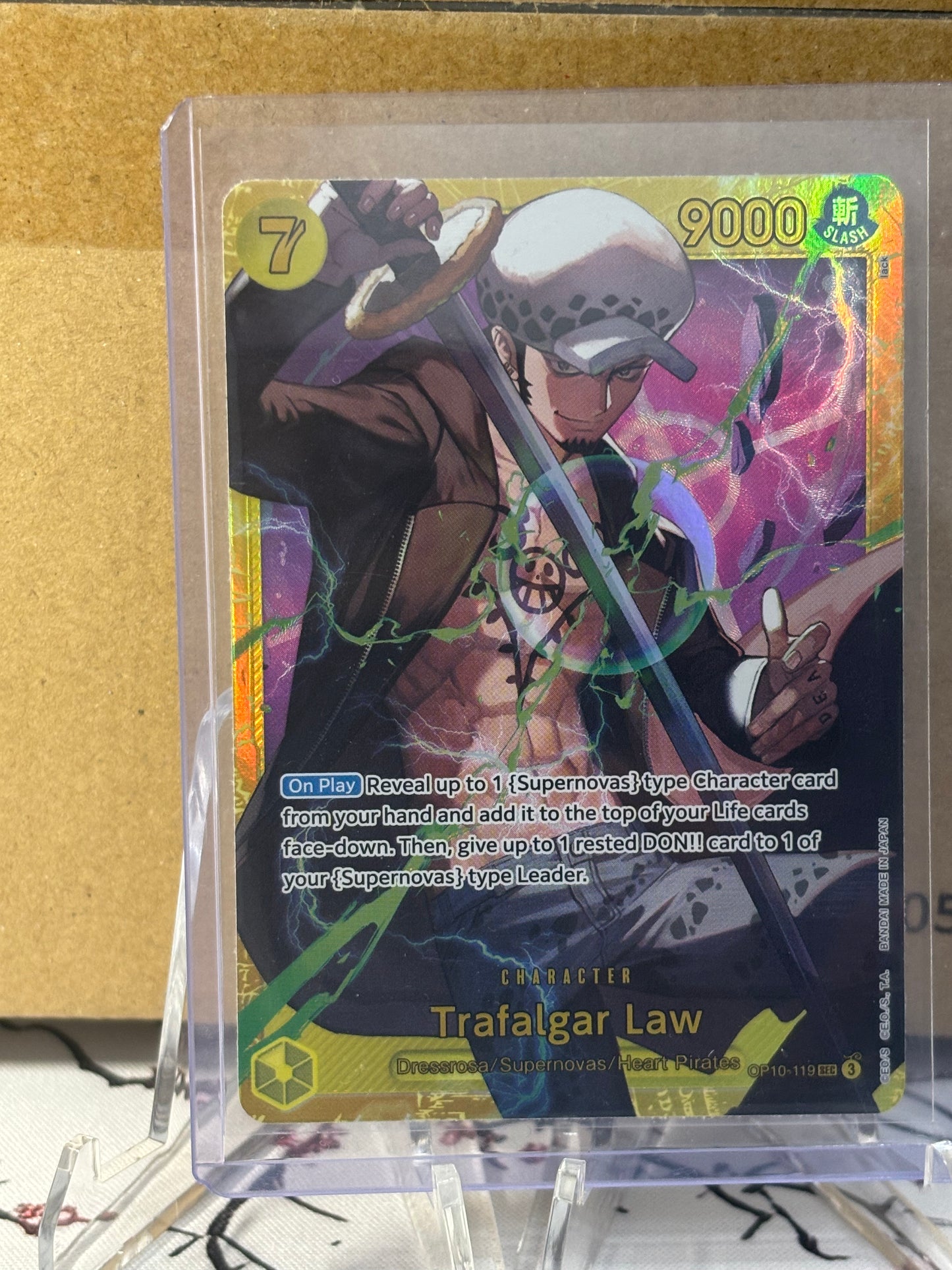 One Piece Trafalgar Law Secret Rare Yellow Near Mint OP10-119