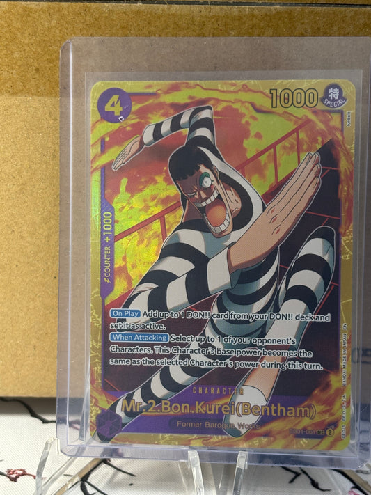 One Piece MR.2.Bon.Clay (Bentham) (PRB02) Secret Rare Purple Near Mint EB01-061