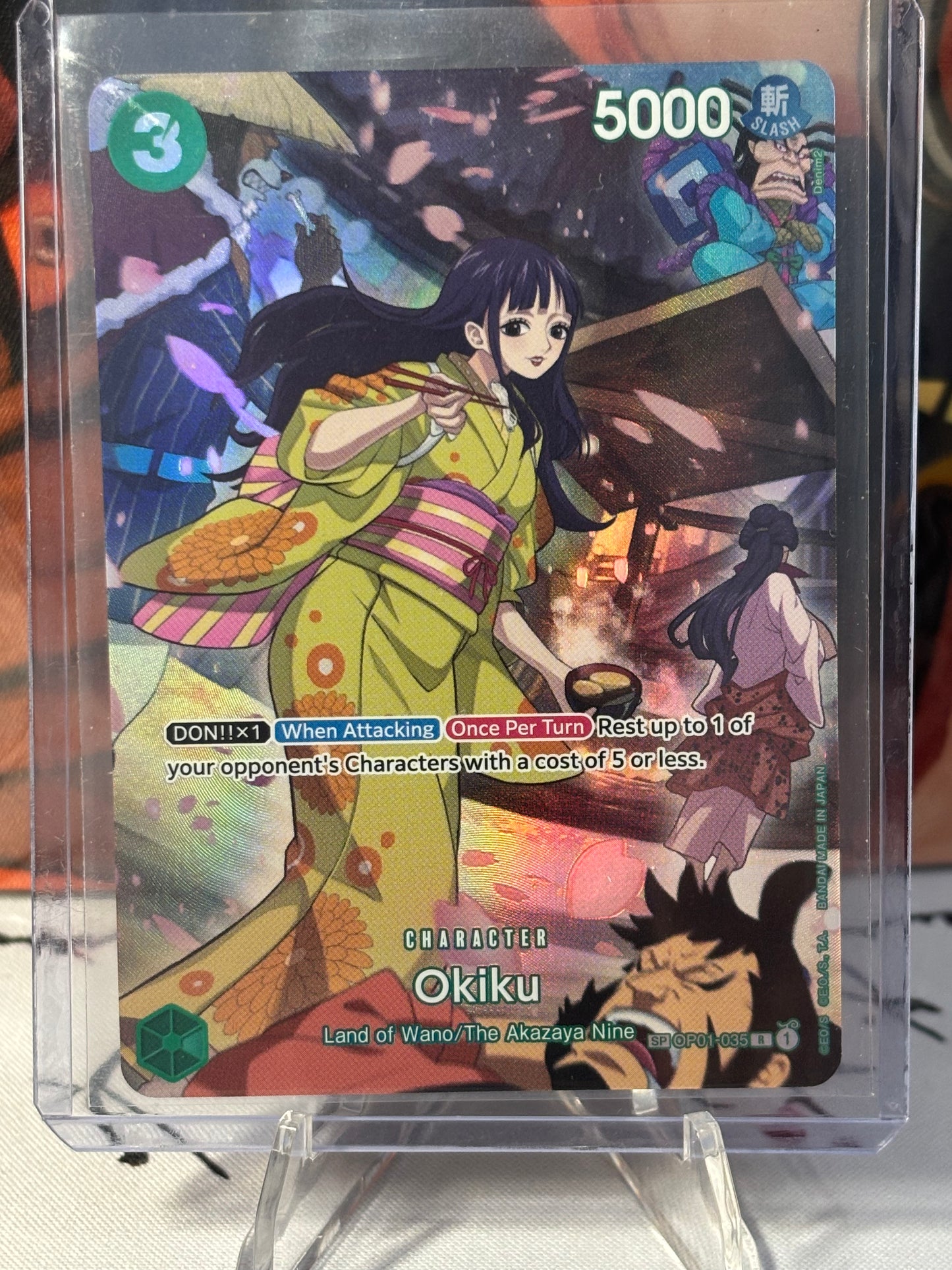 One Piece Okiku Special Rare Green Near Mint OP01-035