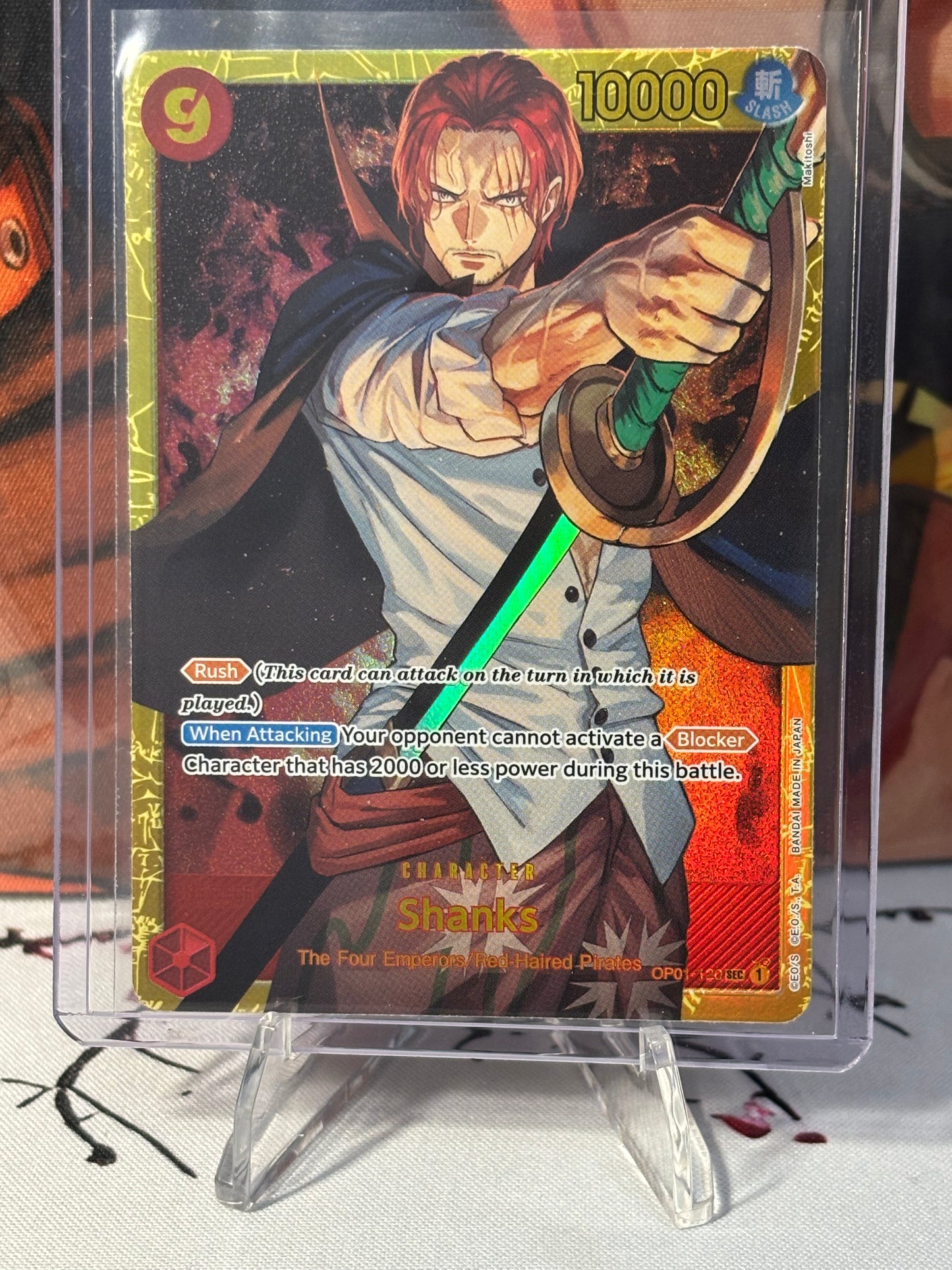 One Piece Shanks Secret Rare Red Near Mint OP01-120