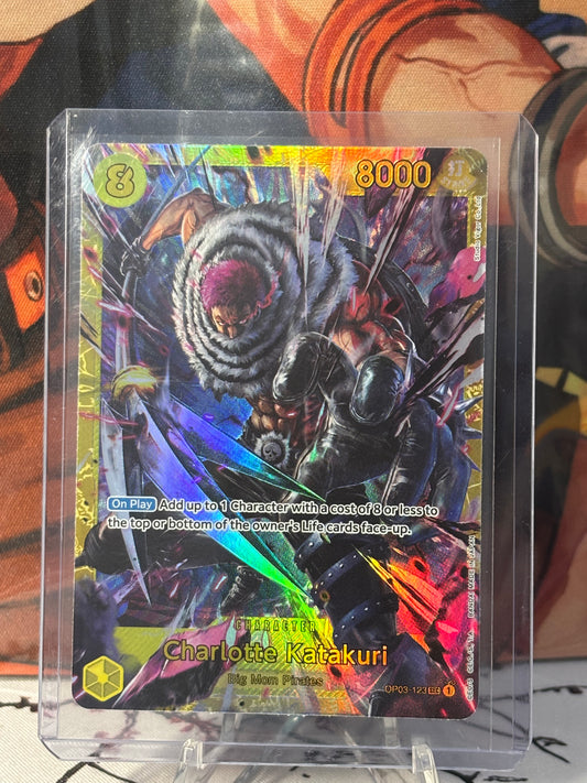One Piece Charlotte Katakuri Secret Rare Yellow Near Mint OP03-123