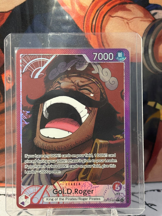 One Piece Gol.D.Rodger Alt Art Leader Purple, Red Near Mint OP13-003