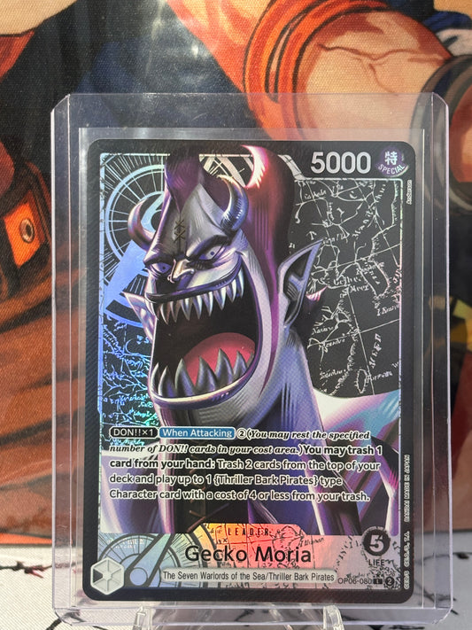 One Piece Gecko Moria Alt Art Leader Black Near Mint OP06-080