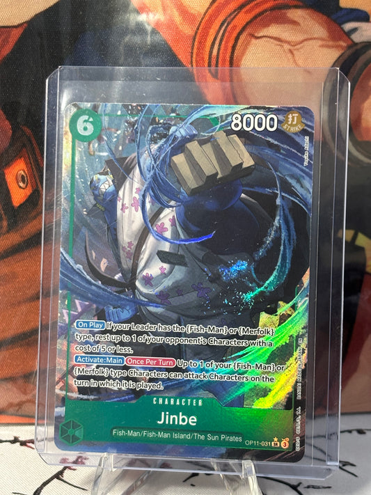 One Piece Jinbe Alternate Art Green Near Mint OP11-031